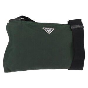 Authentic PRADA Shoulder Bag Nylon Khaki